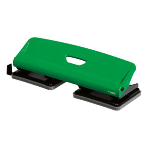 Perforatore 740 - max 25 fogli - 4 fori fissi - verde - Lebez