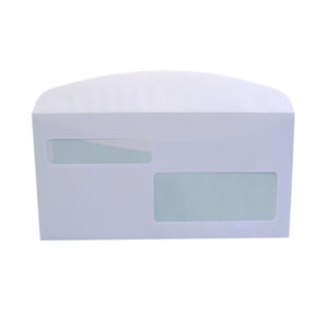 Busta doppia finestra - lembo gommato - 11,5 x 22,7 cm - 90 gr - bianco - Blasetti - conf. 500 pezzi