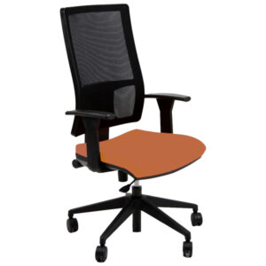 Poltrona operativa Nereide - con ruote e braccioli - arancio - Unisit