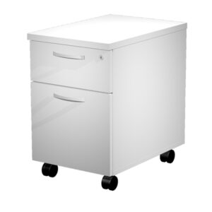 Cassettiera AgorA' Basic - 1 cassetto + 1 classificatore - con ruote - 39,4 x 60 x 60 cm - bianco - Artexport