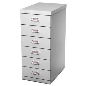 Cassettiera in acciaio - 6 cassetti - 29 x 43 x 67 cm - grigio - Tecnical 2