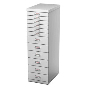 Cassettiera in acciaio - 12 cassetti - 29 x 43 x 97 cm - grigio - Tecnical 2