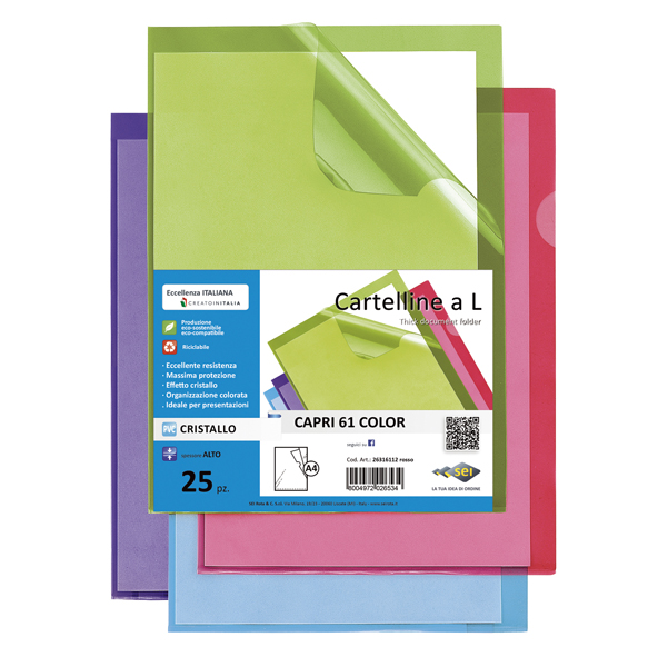 Cartelline a L - 21 x 29,7 cm - verde - Sei Rota - conf. 25 pezzi