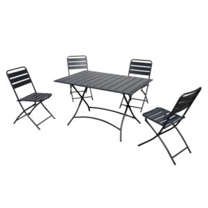 Set pranzo Mery - pieghevole - antracite - Garden Friend - set 5 elementi