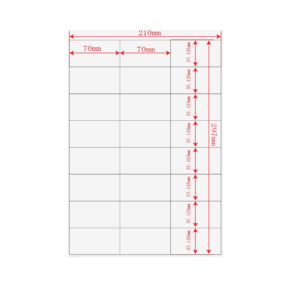 Etichette adesivo formato A4 165g 70*36mm n.24 etichette/foglio (conf.100foglio)