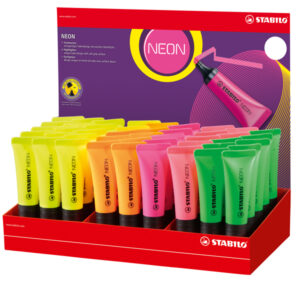 Evidenziatore Neon - colori assortiti - Stabilo - expo 45 pezzi