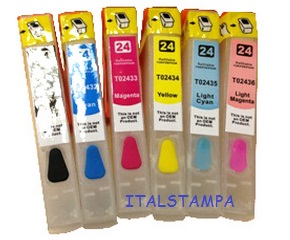 Cartuccia ricaricabile vuota per Epson T2434 giallo con chip autoreset