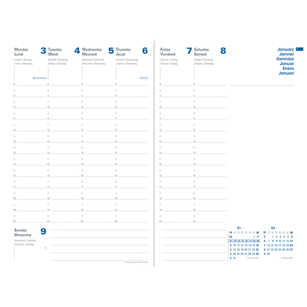 Agenda settimanale Presidente Equology 2025 - 21 x 29,7 cm - nero - Quo Vadis - immagine 2