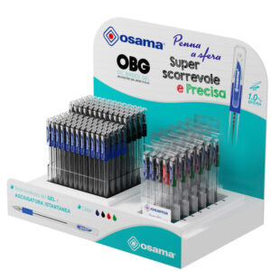 Penna sfera gel OBG - con cappuccio - misure e colori assortiti - Osama - expo 126 pezzi