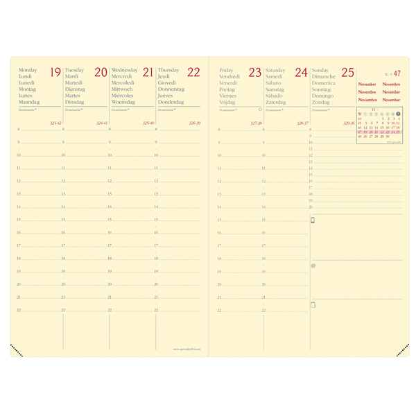 Agenda settimanale Affari Prestige ML 2025 - 10 x 15 cm - silk nero - Quo Vadis - immagine 2