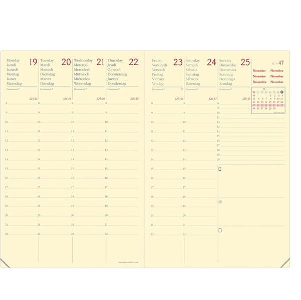 Agenda settimanale Affari Prestige ML 2025 - 10 x 15 cm - silk nero - Quo Vadis - immagine 3