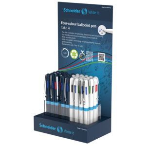 Penna sfera Take 4 - 4 colori - Schneider - expo 36 pezzi