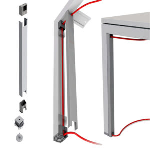 Canalina salita cavi - per elettrificazione verticale - 4 x 2,5 x 69,5 h cm - grigio - alluminio - Artexport