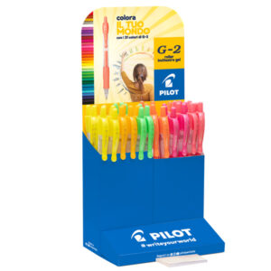 Roller gel a scatto G-2 - punta 0,7mm - colori assortiti neon - Pilot - expo 36 pezzi