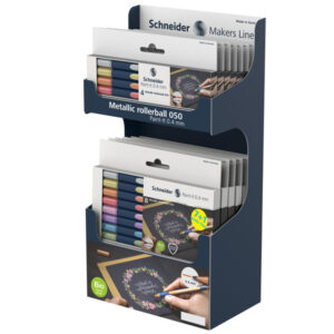 Astuccio roller metallic Paint-it 050 - colori assortiti - Schneider - expo 8 astucci (4 colori cad.) + 6 astucci (8 colori cad)