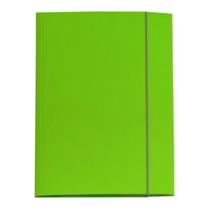 Cartellina con elastico - cartone plastificato - 3 lembi - 25x34 cm - verde prato - Queen Starline