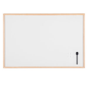 Lavagna bianca magnetica - 60 x 90 cm - cornice legno - bianco - Starline
