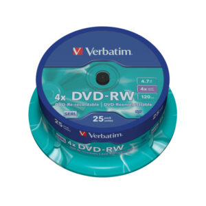 Verbatim - Confezione 25 DVD-RW - argento lucido - serigrafato - 43639 - 4,7GB