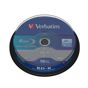 Verbatim - Scatola 10 DVD Blu Ray BD-R SL - Jewel Case - Bianco/Blu - 43742 - 25GB