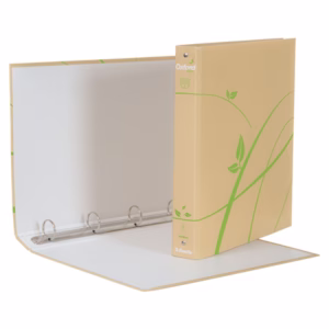Raccoglitore Oxford Green - 4 anelli tondi 30 mm - dorso 4 cm - 22 x 30 cm - carta riciclata - avana - Esselte