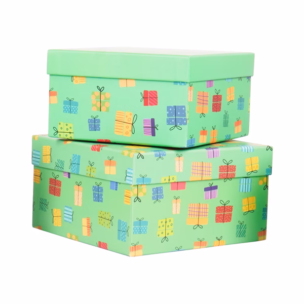 Set scatole regalo - dimensioni assortite - fantasia Memento - conf. 6 pezzi - immagine 3