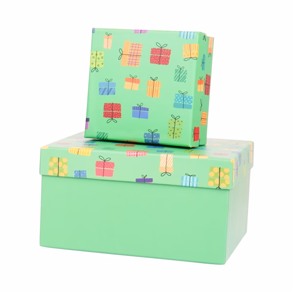 Set scatole regalo - dimensioni assortite - fantasia Memento - conf. 6 pezzi - immagine 4