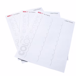 Etichette E-mark - 48 x 18 mm - 30 etichette per foglio - bianco - Colop - conf. 10 fogli