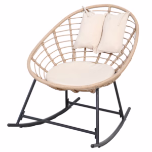 Poltrona dondolo Tahiti - polyrattan naturale - Garden Friend