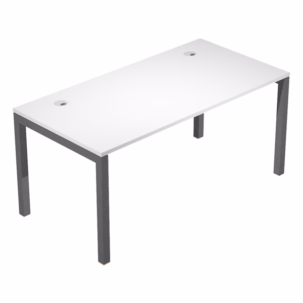 Scrivania singola Agorà - 160 x 80 x 74,6 cm - Bianco/antracite - Artexport