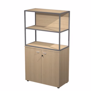 Libreria media metal + armadio basso Essence - 90 x 46 x 165 cm - Rovere/rovere/rovere/antracite - Artexport