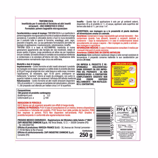 Insetticida microgranulare per formiche e insetti striscianti - in barattolo - 250 gr - Protemax - immagine 2