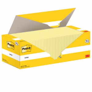 Blocco foglietti Post it® Notes - 655-CY-VP24 - 76 x 127 mm - giallo Canary - 100 fogli - Post it® - conf. 24 blocchi