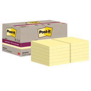 Blocco foglietti Post it® SuperSticky Green - 622R-SSCY - 47,6 x 47,6 mm - carta riciclata - giallo Canary - 70 fogli - Post it® - conf. 12 blocchi