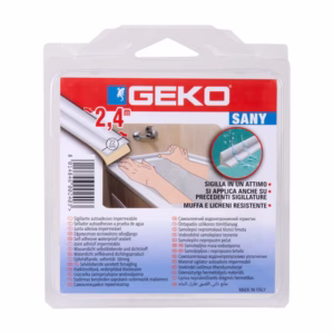 Sigillante adesivo SANY - per doccia e lavabi - 2,2 cm x 2,4 m - bianco - Geko