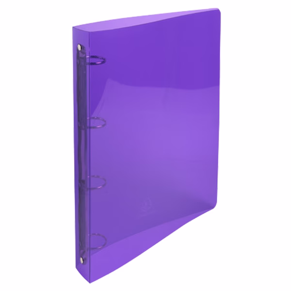 Raccoglitore rigato Crystal Colours - PPL - 4 anelli tondi 30 mm - dorso 4 cm - 22 x 30 cm - colori assortiti - Exacompta - immagine 4