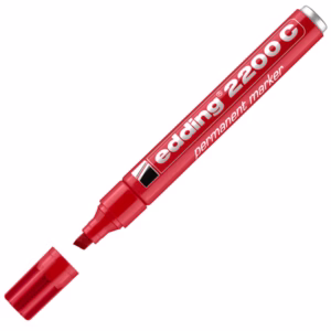 Marcatore permanente Edding 2200c - punta a scalpello - 1,5 - 5 mm - rosso  - Edding