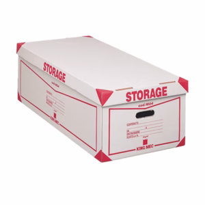 Scatola Storage - con coperchio - 38,5x26,4x75,5 cm - bianco e rosso - 1604 Esselte Dox