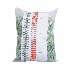 Elastici fettuccia - diametro 7 x 0,5 cm - gomma - 1 kg - verde - Viva