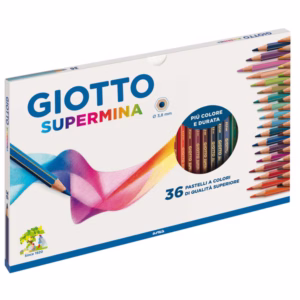 Pastello Supermina - mina 3,8 mm - colori assortiti - Giotto - astuccio 36 pezzi