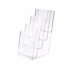 Portadepliant - 11 x 25 x 14 cm - plastica - trasparente - Lebez