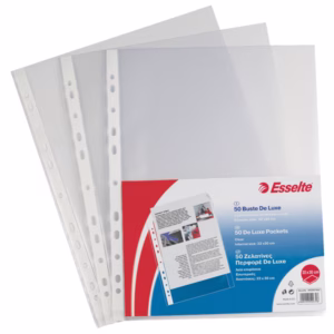 Buste forate CopySafe - DeLuxe - liscio - 22x30 cm - trasparente - Esselte - conf. 50 pezzi
