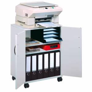 Mobiletto Multifunzione 74/53 - con ante alte e ruote - 4 ripiani - 52,8 x 40 x 73,7 cm - grigio - Durable