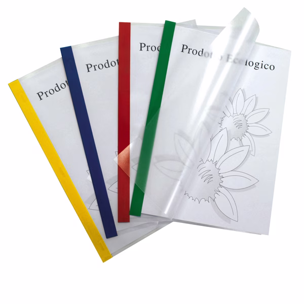 Cartelline Poli 200 - PPL - 21x29,7 cm - trasparente - dorso blu - Sei Rota - conf. 10 pezzi - immagine 2