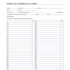 Registro verbali assemblea condominio - 31 x 24,5cm - 96 fogli - Edipro
