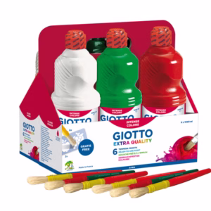 Schoolpack 6 flaconi tempera pronta - 1000ml - colori assortiti - Giotto
