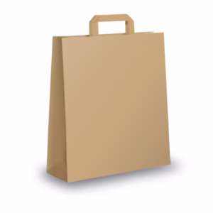 Shopper - maniglie piattina - 22 x 10 x 29 cm - carta kraft - avana - Mainetti Bags - conf. 25 pezzi