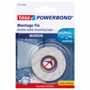 Nastro biadesivo Tesa Powerbond - per specchi - 1,9 cm x 1,5 m - bianco - Tesa - blister 1 pezzo