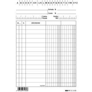 Schede in cartoncino 2 colonne - 15x10,5 cm verticale - Edipro - conf. 100 pezzi