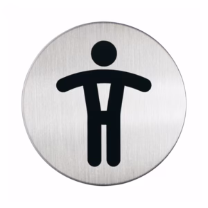 Pittogramma adesivo - WC uomini - diametro 8,3 cm - acciaio - Durable
