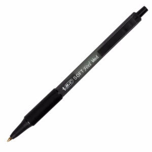 Penne a sfera a scatto Soft Feel - punta 1,0mm - nero  - Bic - conf. 12 pezzi